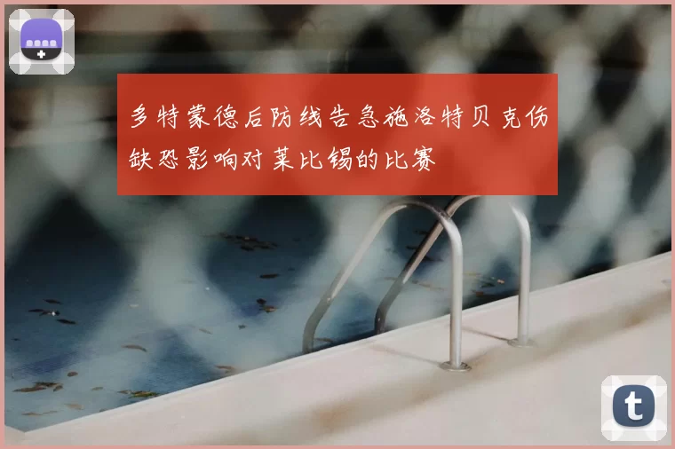 多特蒙德后防线告急施洛特贝克伤缺恐影响对莱比锡的比赛